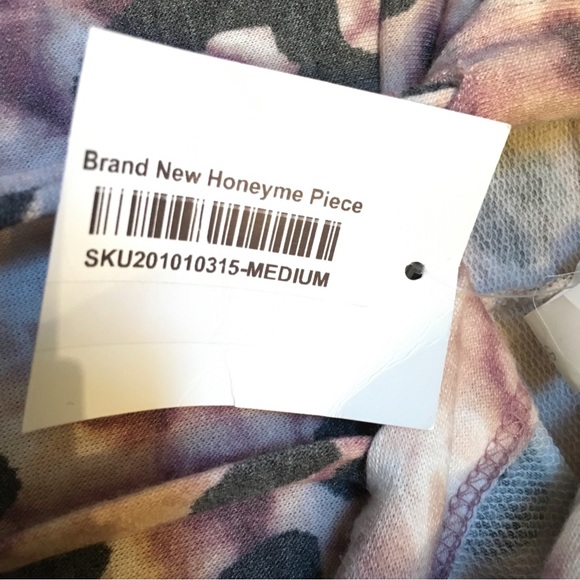 Honeyme Pullover Hoodie Sweater | Purple Tie-Dye Animal Print Detail | NWT! - Picture 6 of 7